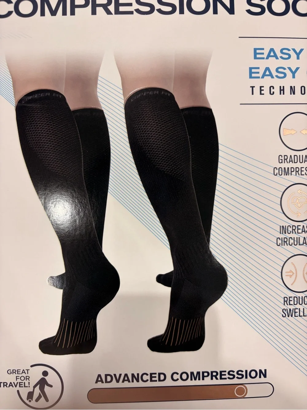 Copper Fit Pro Air Series Compression Socks - Black (2 Pairs)new